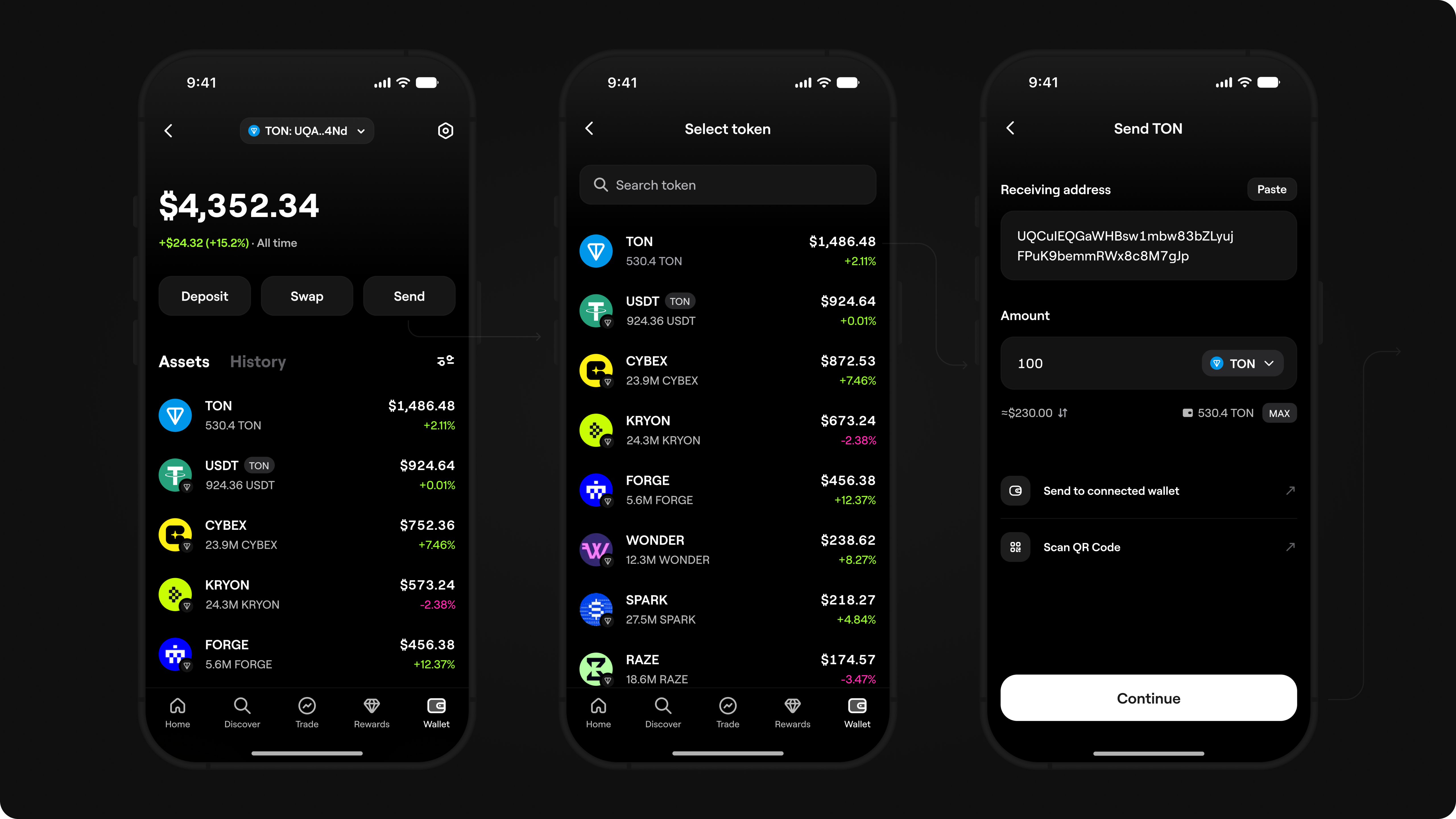 Send flow — enter details
